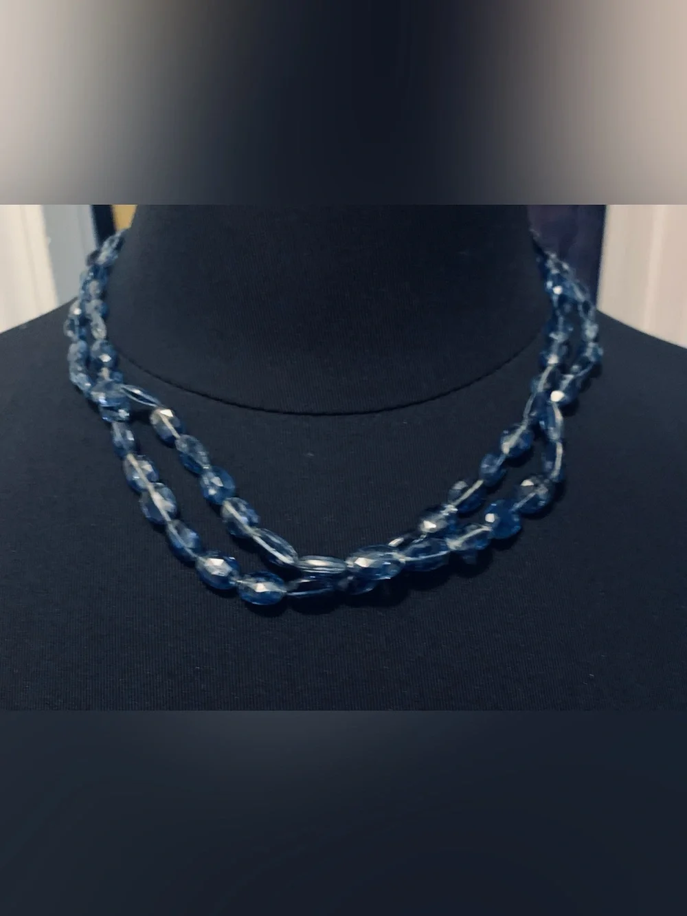 Multi-strand Blue Beaded Gemstone Necklace